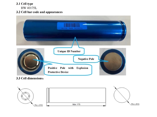 High Level 40175L Headway Lithium Lfp Cylindrical Battery Cell
